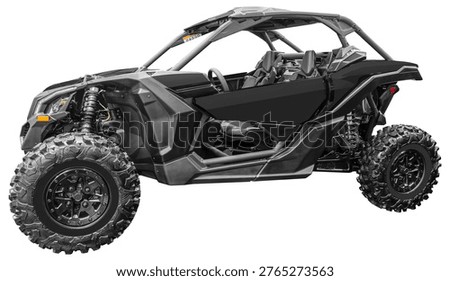 Gray utility task vehicle isolated on white background with clipping path