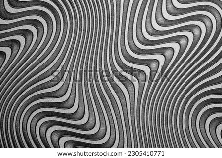 gray vinyl texture with round geometric pattern. Wallpaper surface with round linear geometric pattern.