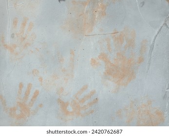 gray wall background with children's scribbles, textured handprints - Powered by Shutterstock - Get 15% off with code: PIKWIZARD15