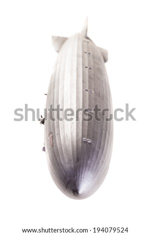 a gray zeppelin model isolated over a white background