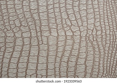 Gray-brown Snake Or Crocodile Skin: Scale Pattern, Genuine Reptile Leather Product, Luxury Fabric