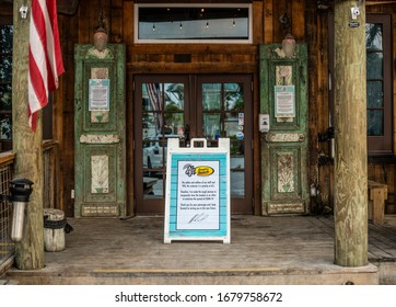 Grayton Beach, Florida, United States March 20, 2020. Popular Night Club And Restaurant, AJ's, Closed During Spring Break Due To Coronavirus Worldwide Pandemic, By Order Of Florida Governor DeSantis