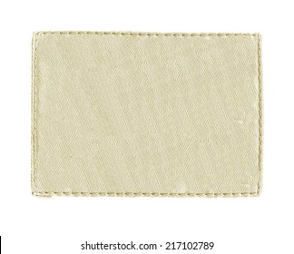 Gray-yellow Textile Label On White Background