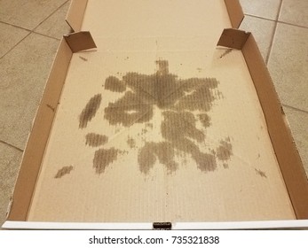 Grease Marks In A Cardboard Pizza Box