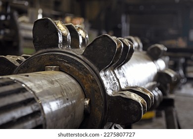 Greasy gear. Dirty old sprocket. Detail from the old machine shop.	 - Powered by Shutterstock