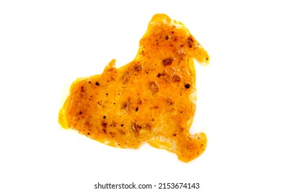 Greasy oil stains on a white background. - Shutterstock ID 2153674143
