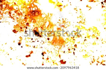 Greasy oil stains on a white background.