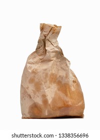 Greasy Paper Bag With White Background