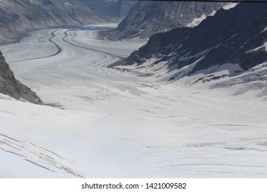 Great Aletsch Glacier Jungfraualetsch Protected Area Stock Photo ...