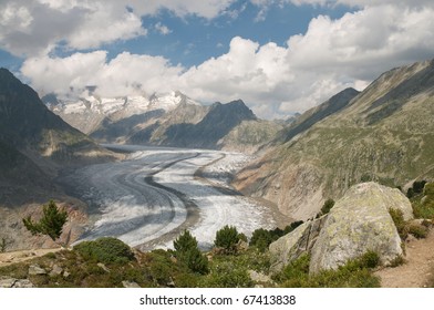 The Great Aletsch Glacier (part Of The Jungfrau-Aletsch Protected Area Which Was Declared A UNESCO World Heritage Site In 2001)