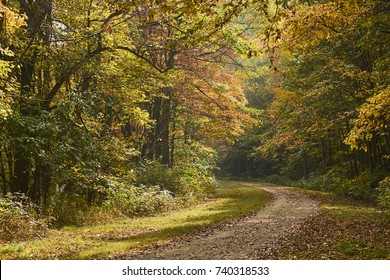 The Great Allegheny Passage Trail At Rockwood, Pennsylvania In Early Fall