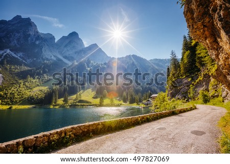 Similar – Foto Bild Schöner Gosausee und Dachsteingipfel, Österreich