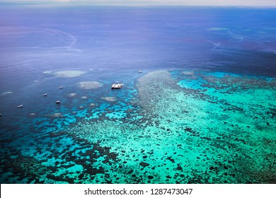 Great Barrier Reef breathtaking view from a helicopter Queensland Australia