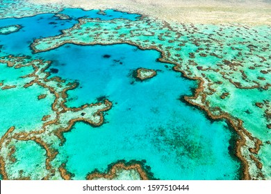 Great Barrier Reef. Heart Reef. Whitsundays. Queensland Australia - Shutterstock ID 1597510444