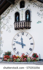 Great Black Forest Clock On The House Wall