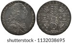 Great Britain British silver coin 1 one shilling 1787, laureate bust of King George III right, four shields with designs separated by crowns, date below,