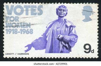 GREAT BRITAIN - CIRCA 1969: Emmeline Pankhurst Statue, Circa 1969.