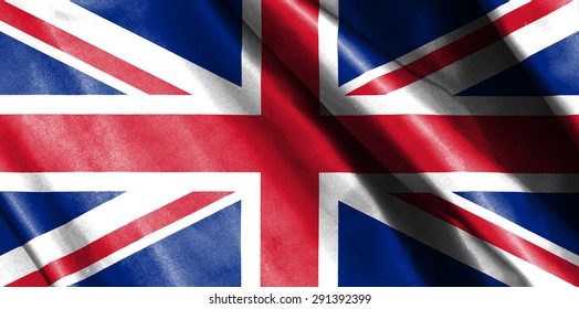 Great Britain flag on soft and smooth silk texture - Shutterstock ID 291392399