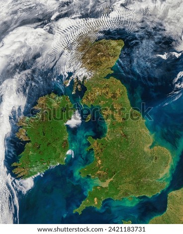 Great Britain and Ireland. Great Britain and Ireland. Elements of this image furnished by NASA.