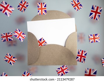 Great Britain, national holiday country. Mini flags on a transparent foggy background. concept patriotism, pride and freedom. Platinum Jubilee of Queen Elizabeth II. High quality photo - Shutterstock ID 2113479287