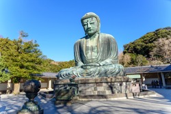 The Great Buddha Or "Daibutsu" Of Kotokuin Temple At Hase, Kamakura, Japan