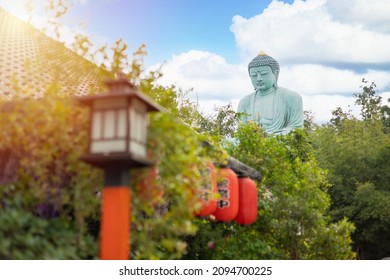 The Great Buddha of Kamakura Daibutsu at Thai Temple - Wat Doi Prachan Mae Tha, Lampang Thailand Travel Landmark.