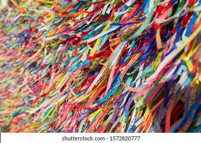 Great colorful background of the famous ribbons of Senhor do Bonfin, Salvador Brazil.