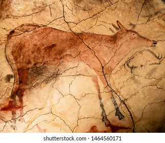 Great Deer In The Cave Painting Of Altamira, Santillana Del Mar, Cantabria, Spain.