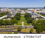Great Dome of Massachussets Institute of Technology (MIT) aerial view, Cambridge, Massachusetts MA, USA.