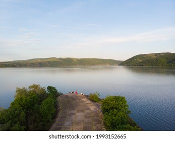 The Great European River Danube. Aerial Photography. 