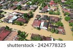 great flood in the center of urban areas 