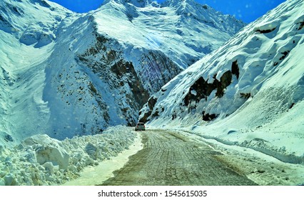 The Great Himalayas - Beautiful Snow Covered Mountains - Zojila Road - October 2015, Leh Ladakh, Jammu & Kashmir, India
