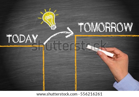 Great Idea Change Concept - Today and Tomorrow
