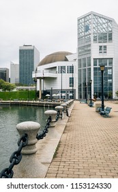 The Great Lakes Science Center And Harbor Walkway In Cleveland, Ohio