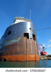 Great Lakes Ship Bow At Breakers Yard