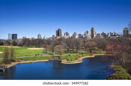 Great Lawn And Turtle Pond, Central Park, Manhattan, New York