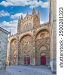 Great main facade of the Salamanca cathedral, Castilla y Leon, Spain