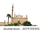The Great Mosque of Muhammad Ali Pasha or Alabaster Mosque (El Cairo, Egypt) isolated on white background