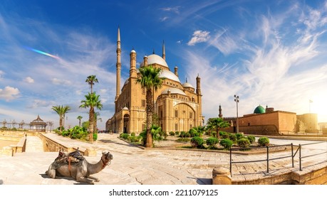 The Great Mosque of Muhammad Ali Pasha or Alabaster Mosque in the Citadel, Cairo, Egypt - Shutterstock ID 2211079125