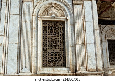 The great mosque of Muhammad Ali Pasha or Alabaster mosque in Citadel of Cairo, the main material is limestone and alabaster located in Salah El Din Castle, details of mosque exteriors, doors, windows - Shutterstock ID 2248507065
