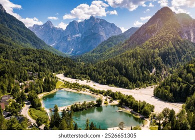 Great nature scenery in Slovenian Alps. Incredible summer landscape on Jasna lake. Triglav national park. Kranjska Gora, Slovenia. Mountain lake Jasna in Krajsnka Gora, Slovenia.  - Powered by Shutterstock