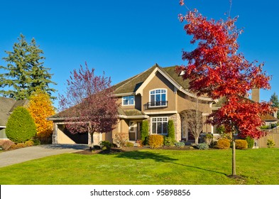 Great neighborhood. Homes in a suburb at Fall in the north America