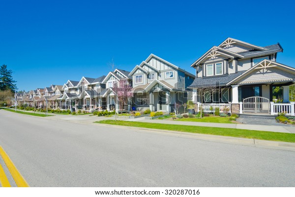 Great Neighborhood Row Houses Homes On Stock Photo Edit Now 320287016