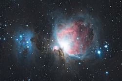 The Great Orion Nebula (Messier 42) And The Running Man Nebula. Stars Night Sky Backgrounds