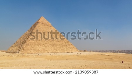 The great Pyramid complex of Giza (the Pyramid of Khufu or the Pyramid of Cheops). Cairo, Egypt 