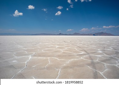 Great Salt Lake Desert At Bonneville Salt Flats In Summer Utah