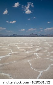 Great Salt Lake Desert At Bonneville Salt Flats In Summer Utah