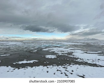 The Great Salt Lake With Snow