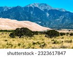 Great Sand Dunes in the Morning Light Against the Sangre De Cristo Mountains