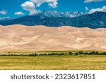 Great Sand Dunes in the Morning Light Against the Sangre De Cristo Mountains